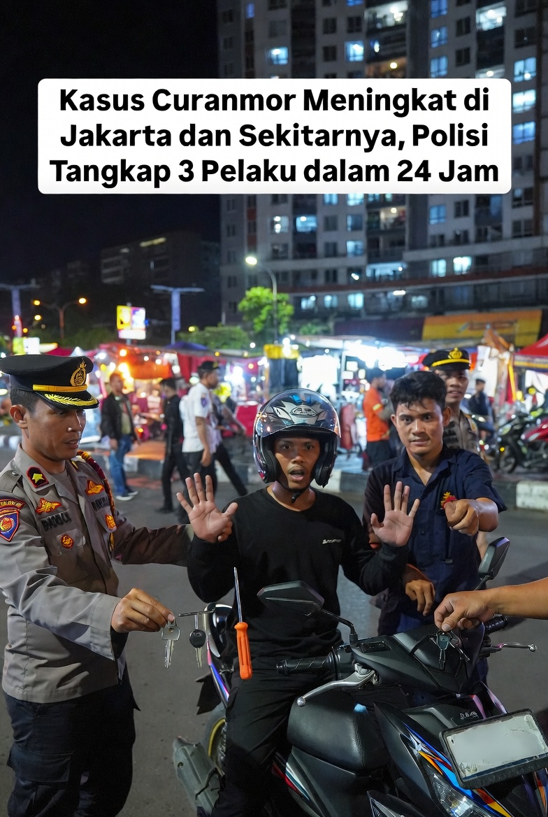 Berita Terkini: Kasus Curanmor Meningkat di Jakarta dan Sekitarnya, Polisi Tangkap 3 Pelaku dalam 24 Jam